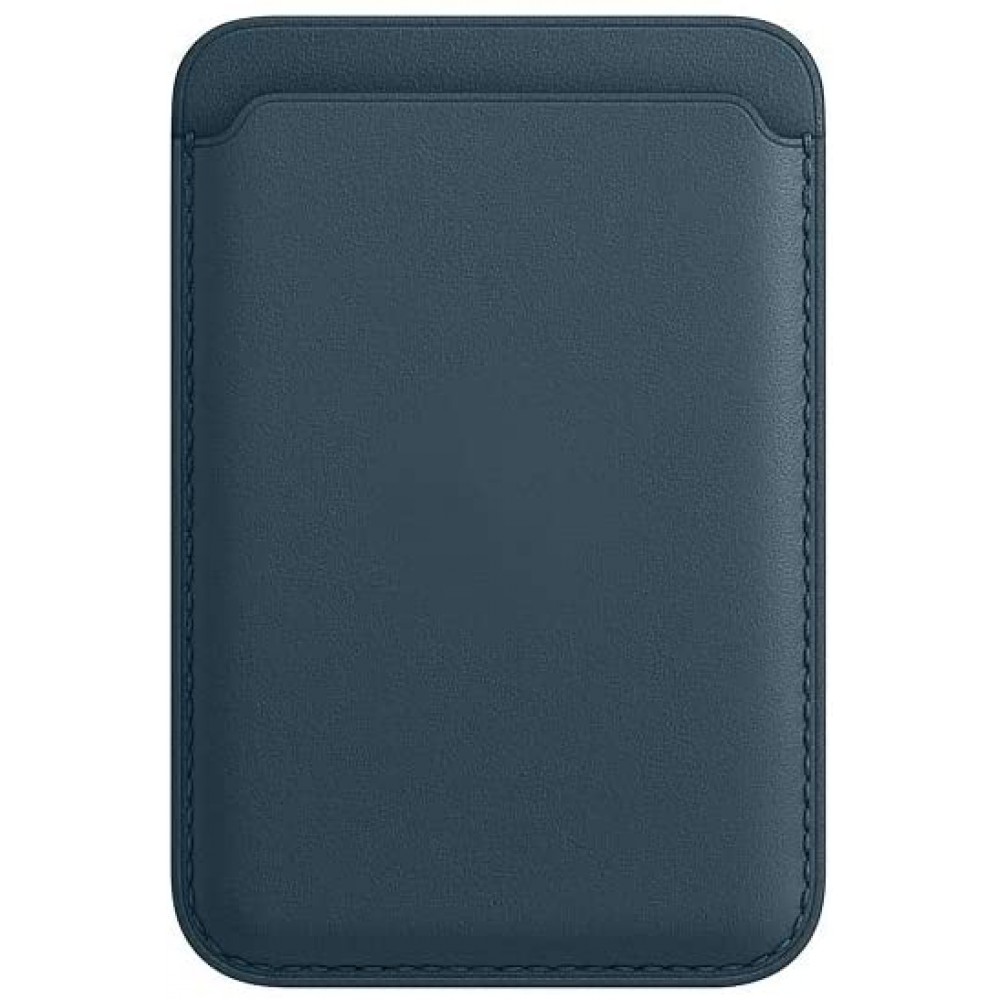 Magnetischer Kartenhalter Wallet Leder - Kompatibel mit Apple MagSafe - Blau