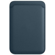 Porte-cartes magnétique wallet en cuir - Compatible avec Apple MagSafe - Bleu