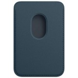 Porte-cartes magnétique wallet en cuir - Compatible avec Apple MagSafe - Bleu