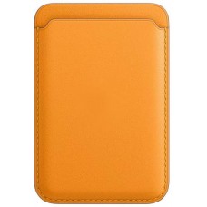 Magnetischer Kartenhalter Wallet Leder - Kompatibel mit Apple MagSafe - Orange