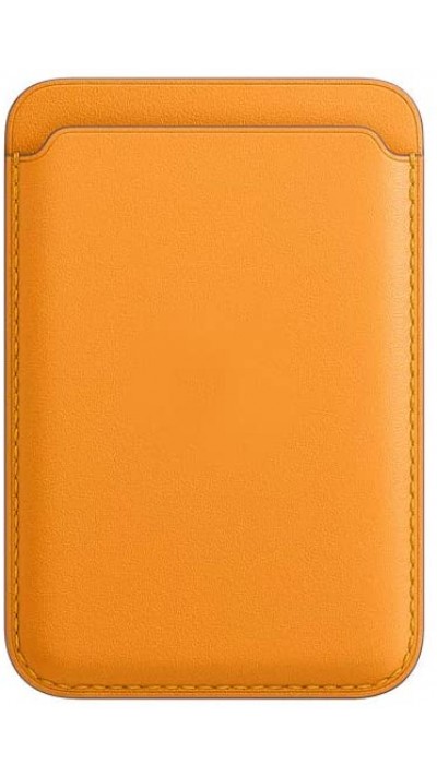 Porte-cartes magnétique wallet en cuir - Compatible avec Apple MagSafe - Orange