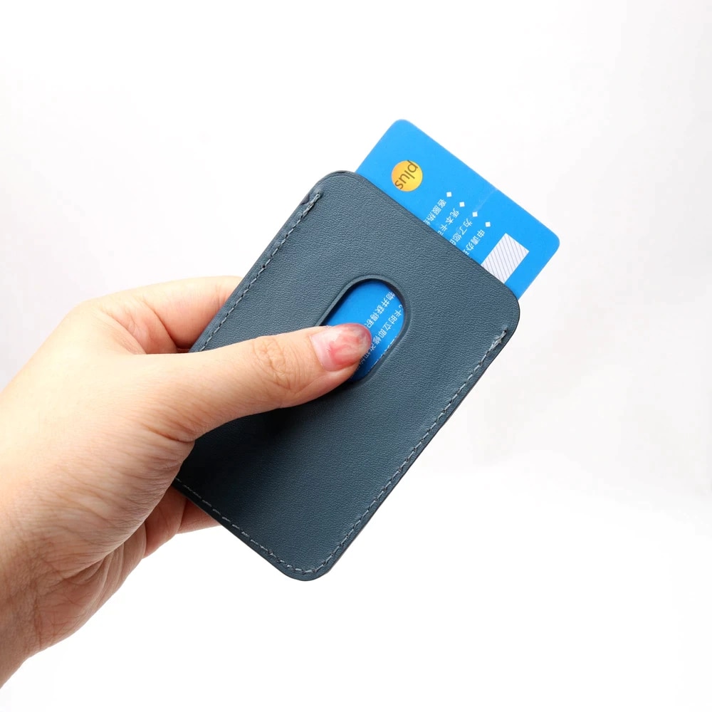 Magnetischer Kartenhalter Wallet Leder - Kompatibel mit Apple MagSafe - Orange