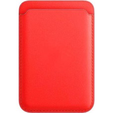 Porte-cartes magnétique wallet en cuir - Compatible avec Apple MagSafe - Rouge