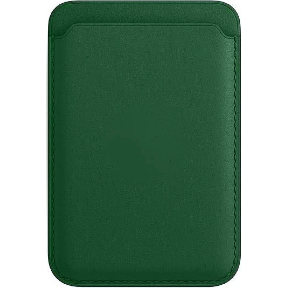 Porte-cartes magnétique wallet en cuir - Compatible avec Apple MagSafe - Vert