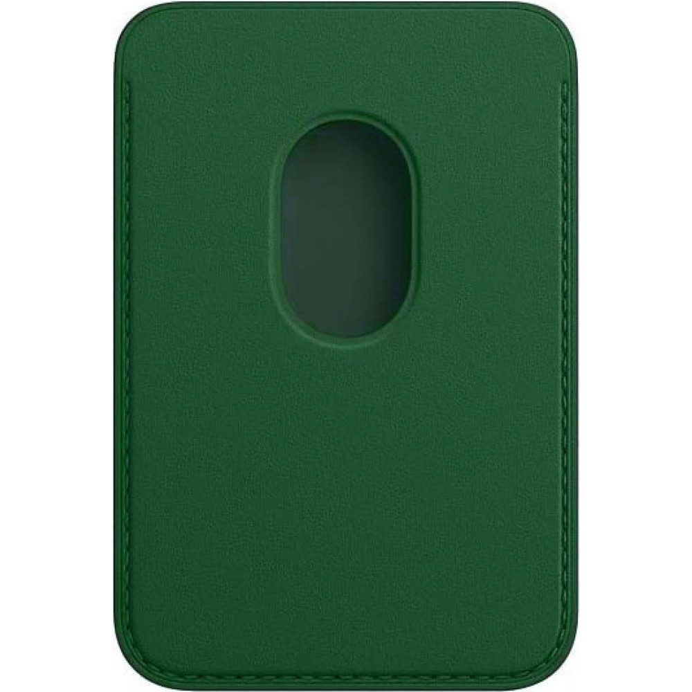 Porte-cartes magnétique wallet en cuir - Compatible avec Apple MagSafe - Vert