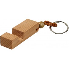 Universal Schlüsselanhänger portabler Handyhalter aus Holz - Hell- Braun