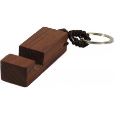 Universal Schlüsselanhänger portabler Handyhalter aus Holz - Dunkel- Braun