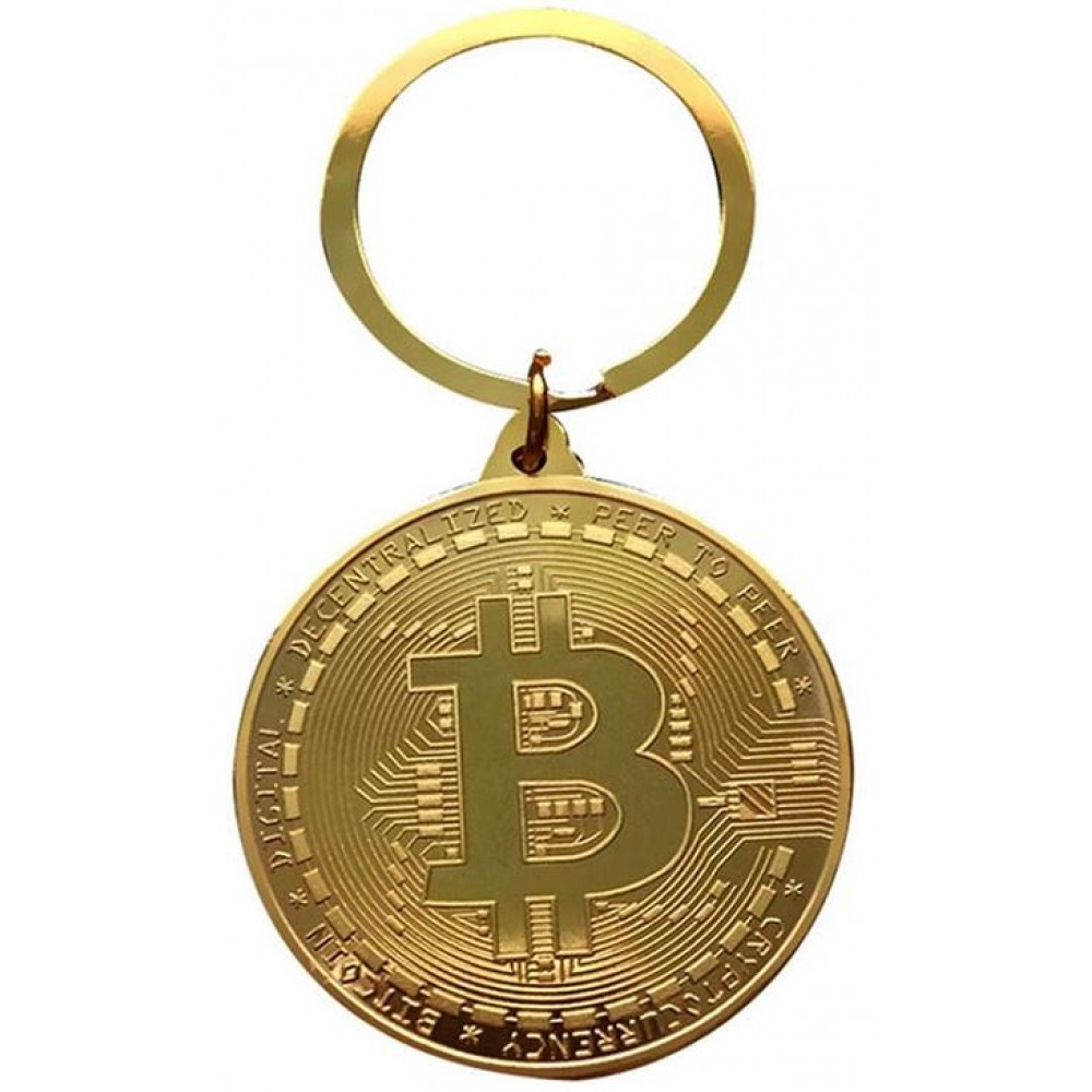 P- Orte-clés Bitcoin Pièce Token Crypto Culte - Or