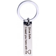 Porte-clés / bijoux universel - "Drive Safe" - love heart cadeau - Argent