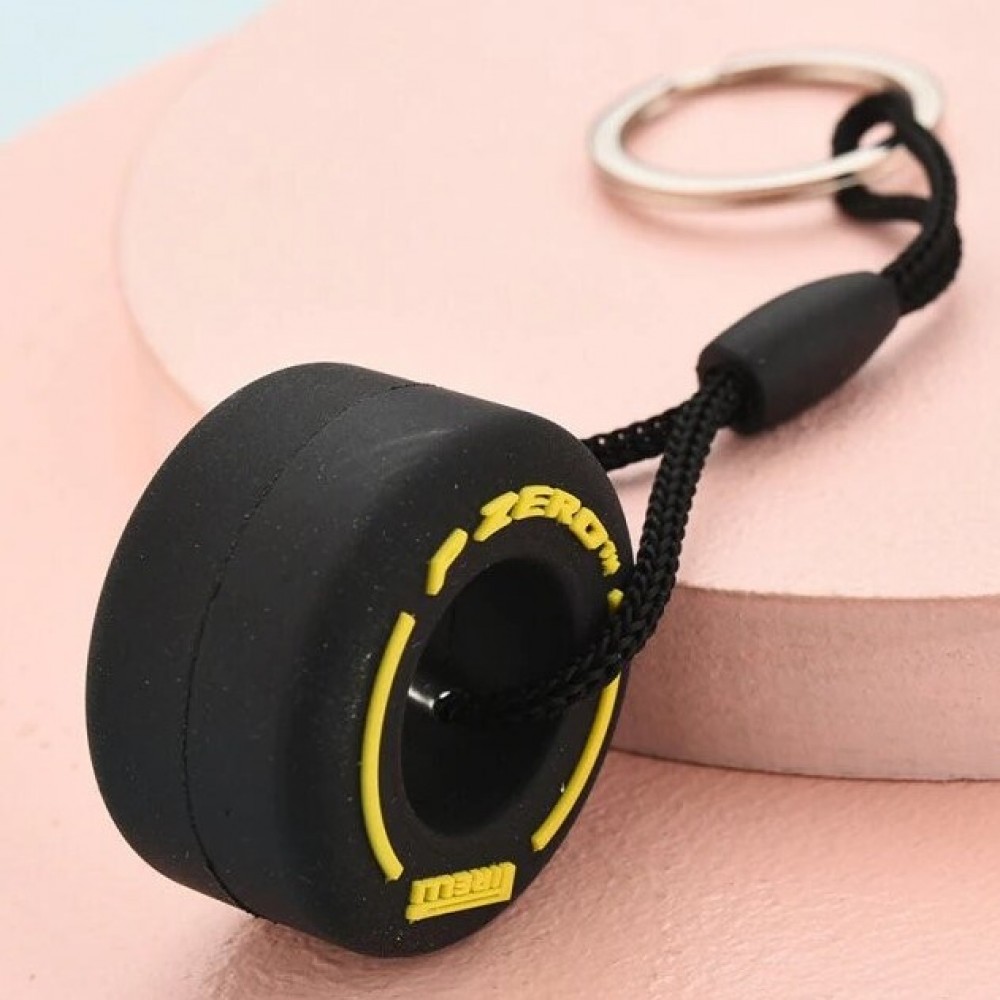 Porte-clés / bijoux universel - Pneu "Zero" Pirelli F1 Sport - noir/jaune