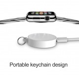 Porte-clés chargeur sans fil pour Apple Watch - Mini chargeur portable wireless - Blanc