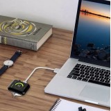 Schlüsselanhänger kabelloses Ladegerät für Apple Watch - Mini portable wireless charger - Weiss