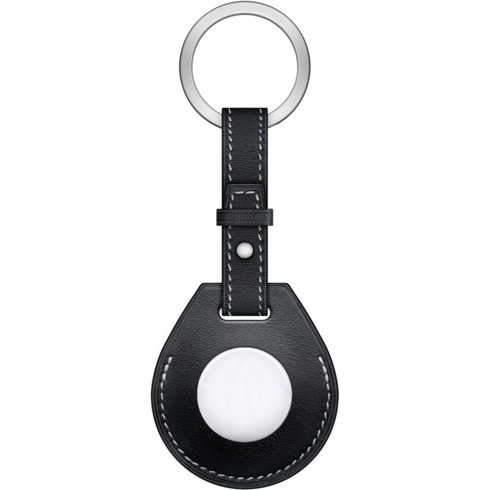 Porte-clés cuir avec cordon noir - AirTag