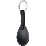 Schlüsselanhänger aus Leder mit Kordel schwarz - AirTag