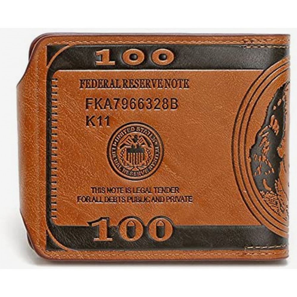 Geldbörse aus Kunstleder im Look einer 100-Dollar-Note