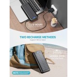 Outdoor Power Bank 30000mAh Doppel USB 15W LED High Capacity - Schwarz