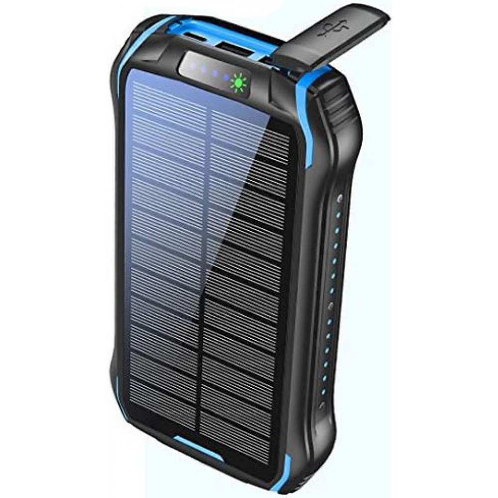 Solar Power Bank i26s 26800mAh portable Fast Charging LED IP66 Ultra Capacity - Blau