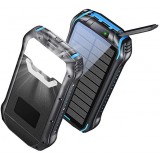 Solar Power Bank i26s 26800mAh portable Fast Charging LED IP66 Ultra Capacity - Blau