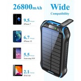 Power Bank solaire i26s 26800mAh portable Chargement rapide LED IP66 Ultra Capacité - Bleu