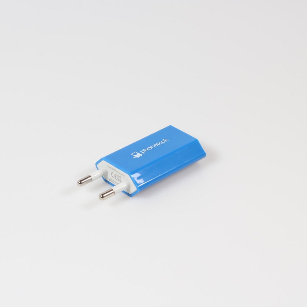 Standard CH Netz-Ladestecker USB-A Adapter 5W mit Logo PhoneLook - Blau