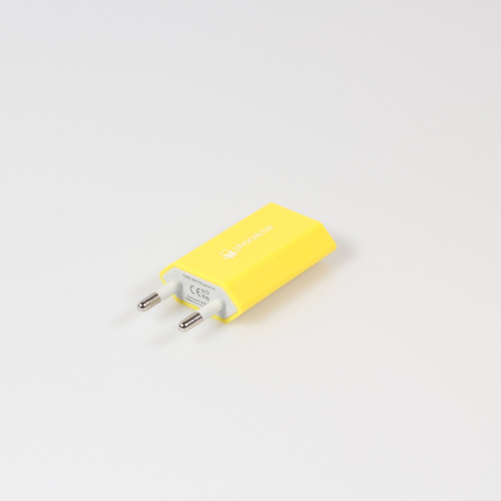 Prise de chargeur secteur mur adaptateur standard USB-A 5W PhoneLook - Jaune