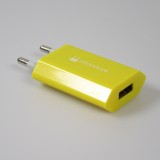 Standard CH Netz-Ladestecker USB-A Adapter 5W mit Logo PhoneLook - Gelb