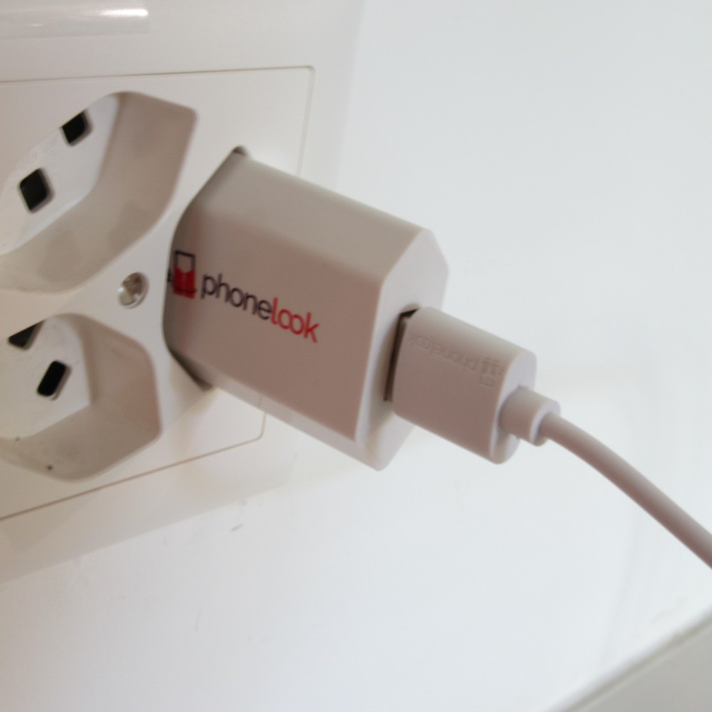 Standard CH Netz-Ladestecker USB-A Adapter 5W mit Logo PhoneLook - Gelb