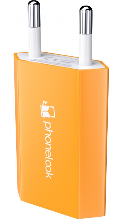 Standard CH Netz-Ladestecker USB-A Adapter 5W mit Logo PhoneLook - Orange