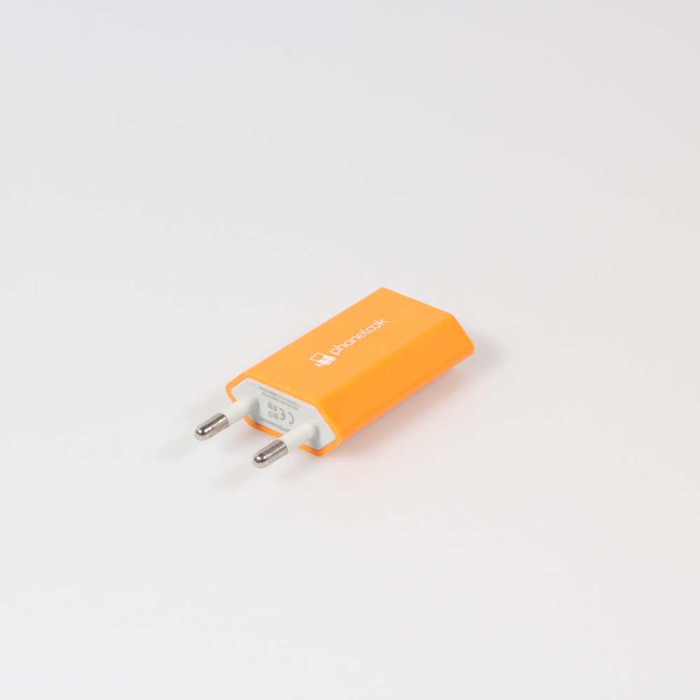 Prise de chargeur secteur mur adaptateur standard USB-A 5W PhoneLook - Orange