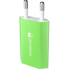 Standard CH Netz-Ladestecker USB-A Adapter 5W mit Logo PhoneLook - Grün