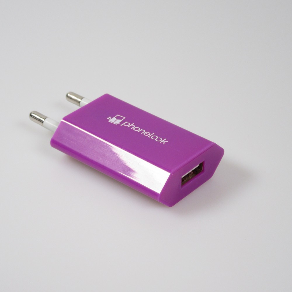 Standard CH Netz-Ladestecker USB-A Adapter 5W mit Logo PhoneLook - Violett