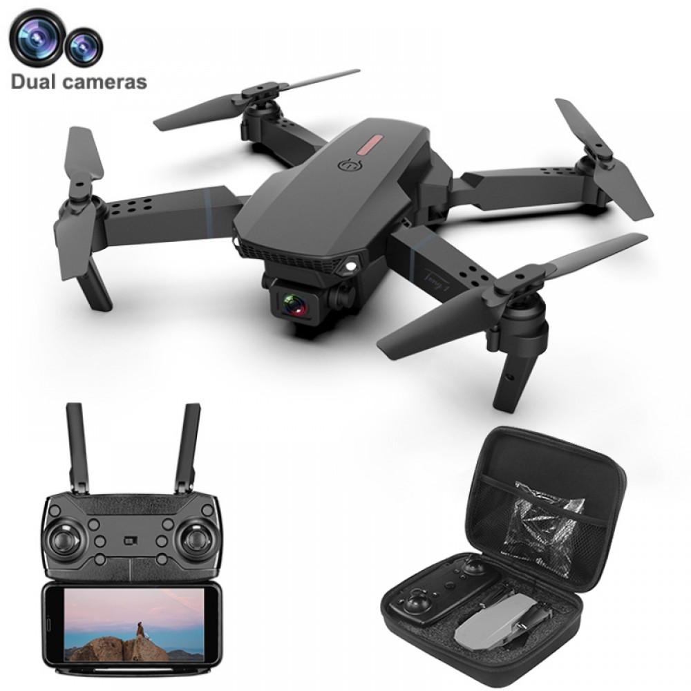 Pro fun Drohne E88 Dual Kamera Wifi RC Quadcopter - Schwarz