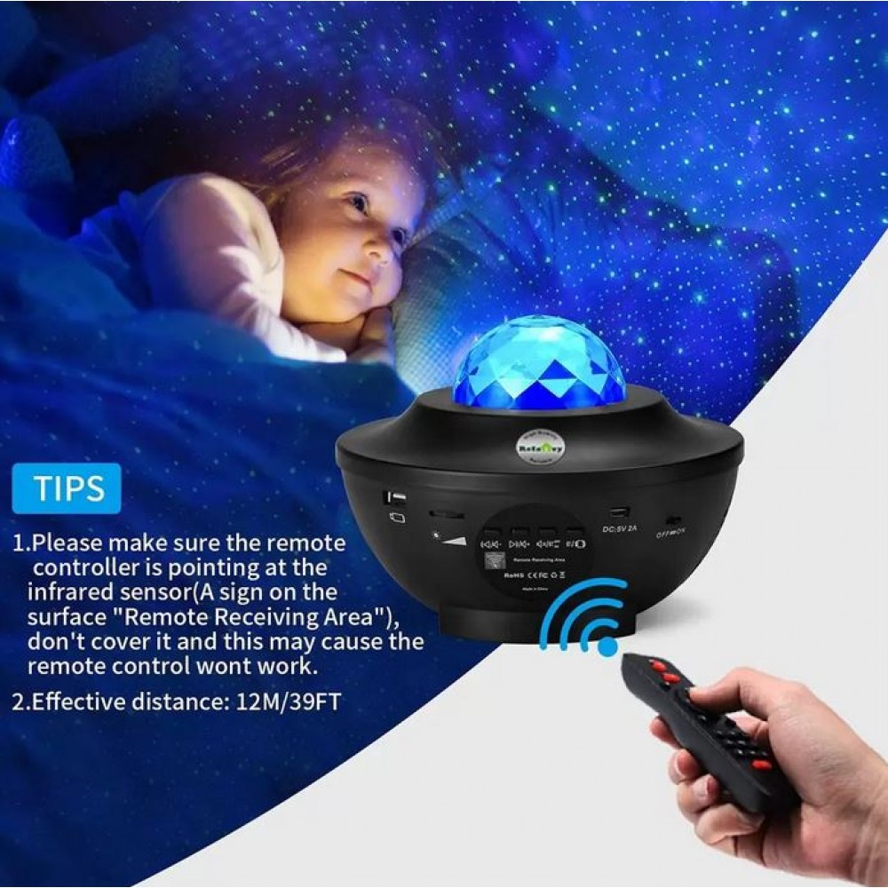 Projecteur d'étoiles LED Stars multi-color jeu de lumière nuit avec télécommande