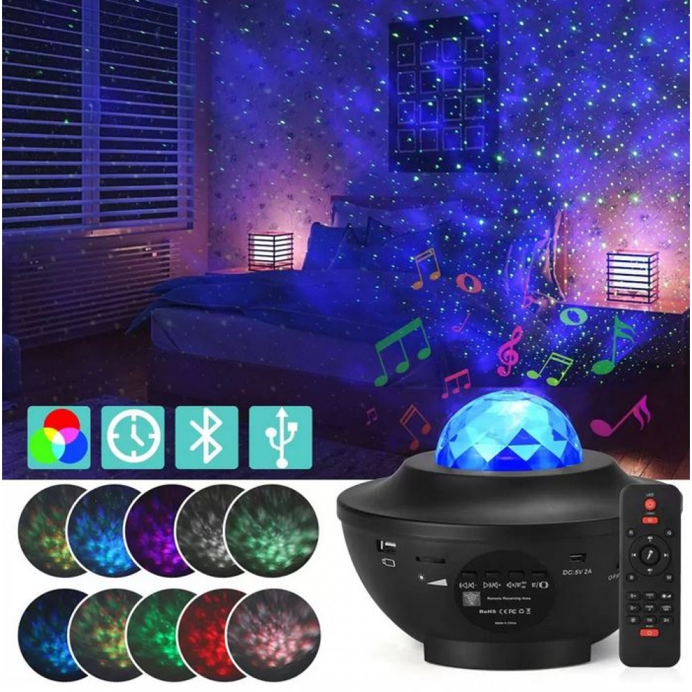 Sternen Projector LED Stars multi-color Lichtspiel Nacht für Schlafzimmer mit Fernbedienung