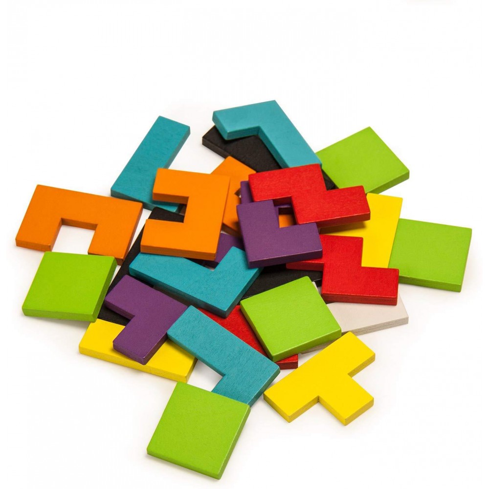 Puzzle en bois Tetris, énigmes, blocs de construction en bois, éducation, découverte, enfant