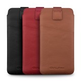 QIALINO 6.1 Zoll Smartphone-Tasche Echtleder mit Kreditkartenfach - Schwarz