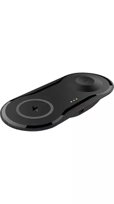 Qi wireless chargeur double pour Smartphones (iPhone et Android) et Apple Watch - Noir