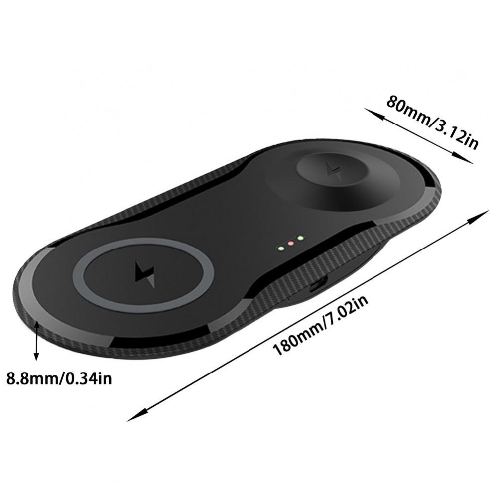Qi wireless chargeur double pour Smartphones (iPhone et Android) et Apple Watch - Noir