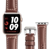 Qialino Bracelet cuir véritable brun - Apple Watch 38mm / 40mm / 41mm