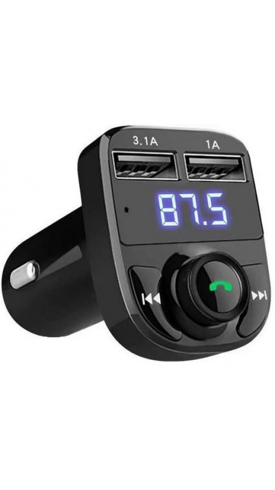 Bluetooth Empfänger X8 - Auto Kfz Audio Receiver MP3 Player mit 3.1 USB Fast Charge - Schwarz