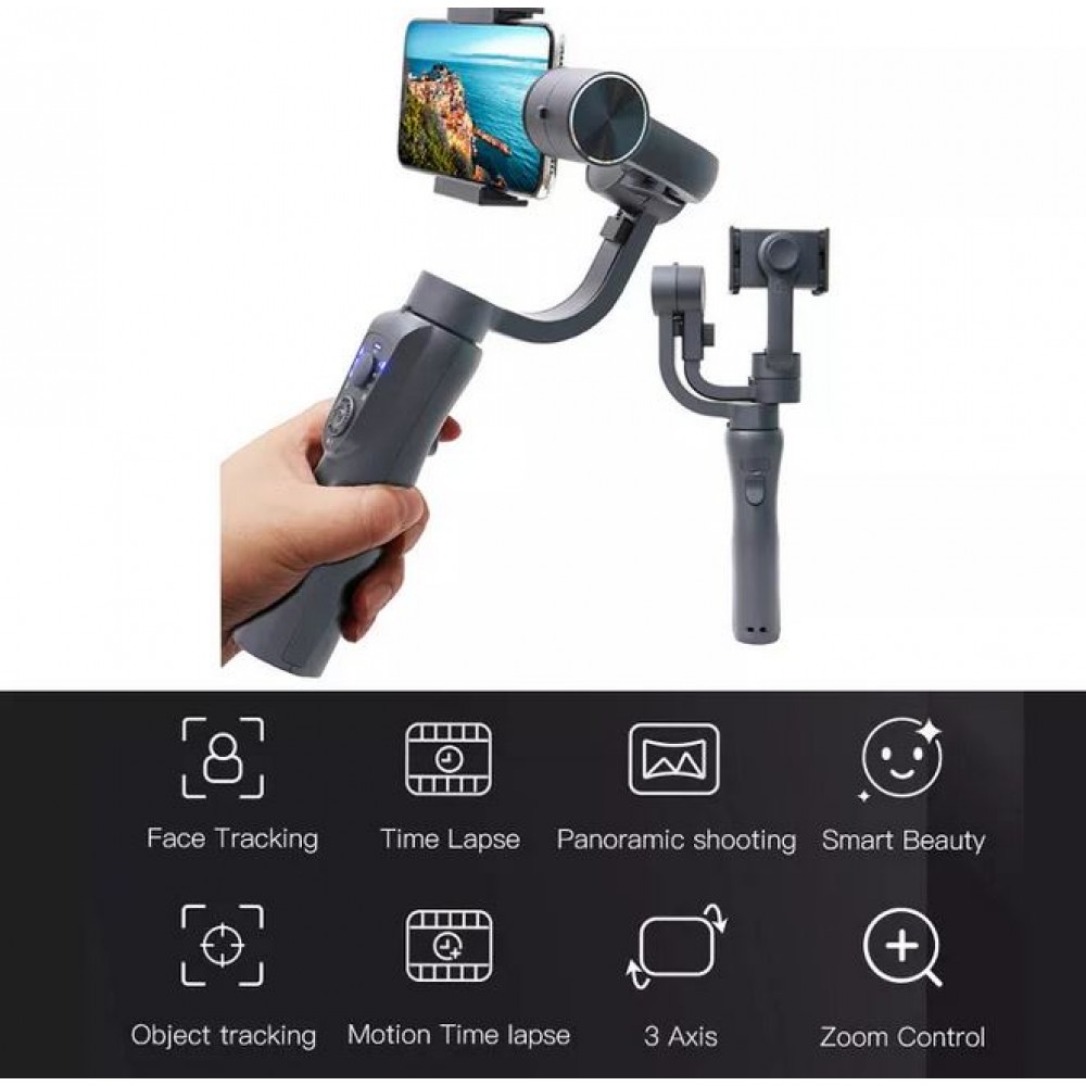 Gimbal stabilisateur S5B à 3 axes universel avec Bluetooth image balance - Noir