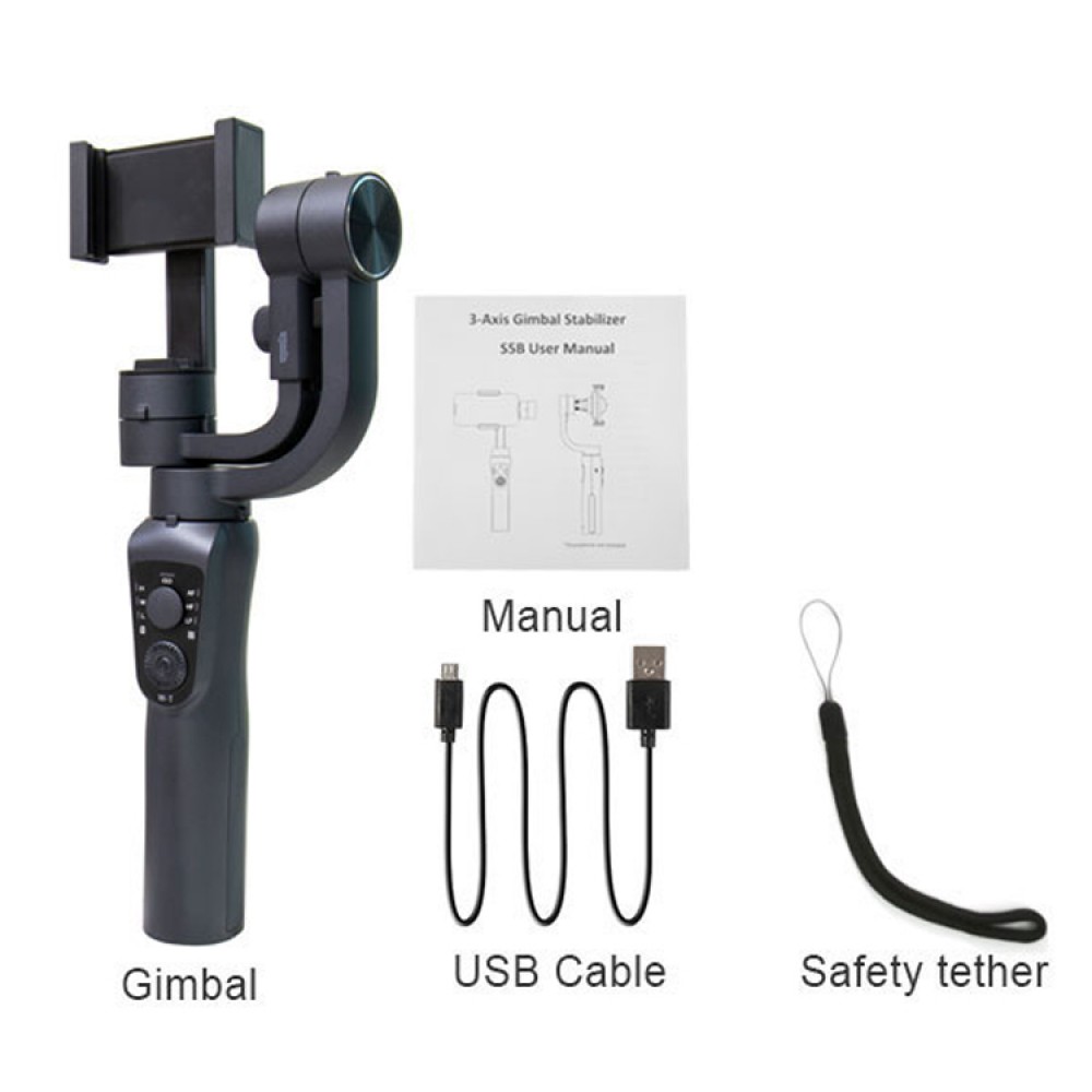 S5B 3-Achsen stabilisierendes universal Gimbal mit Bluetooth Stabilisator - Schwarz