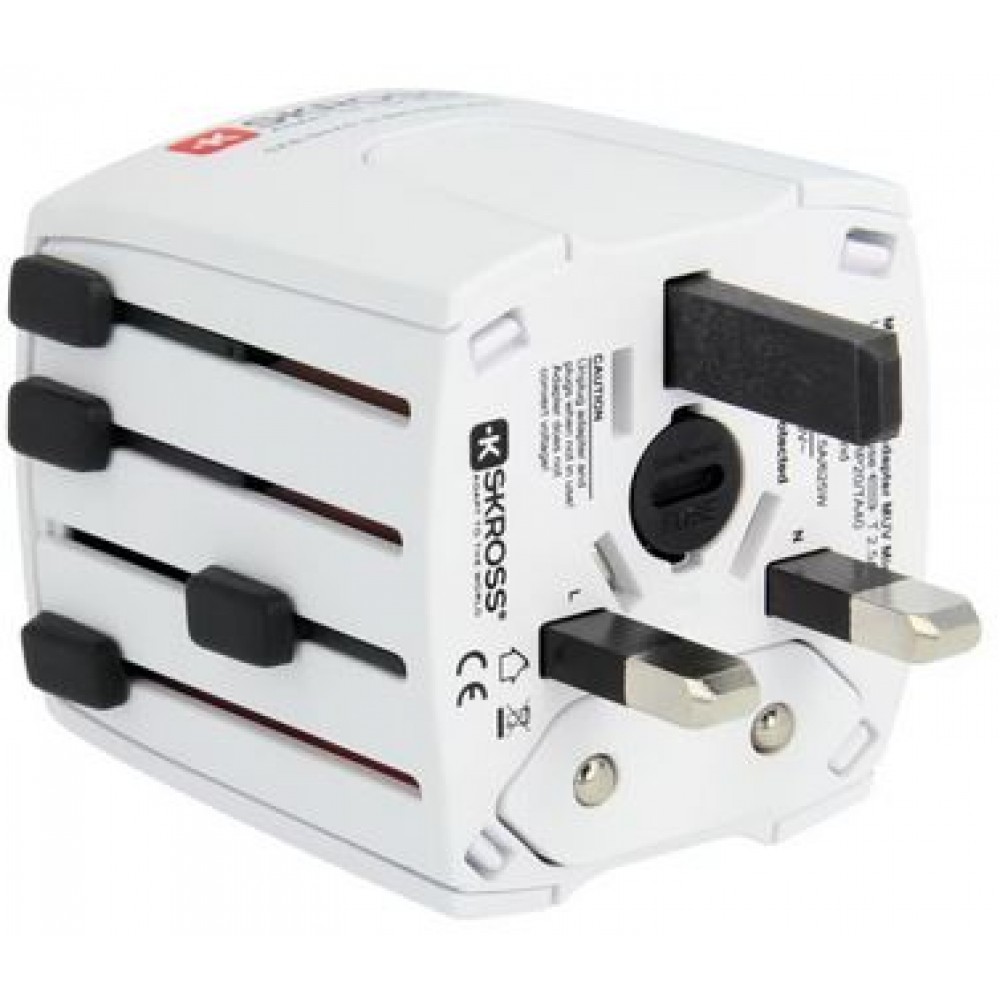 SKROSS Universal Adaptateur secteur - Multi-adaptateur de voyage Europe / USA / UK / Australie