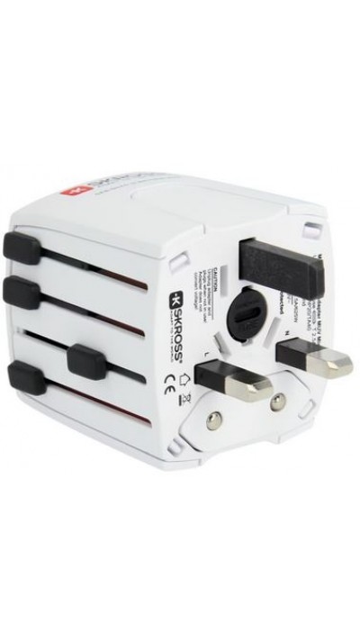 SKROSS Universal Adaptateur secteur - Multi-adaptateur de voyage Europe / USA / UK / Australie