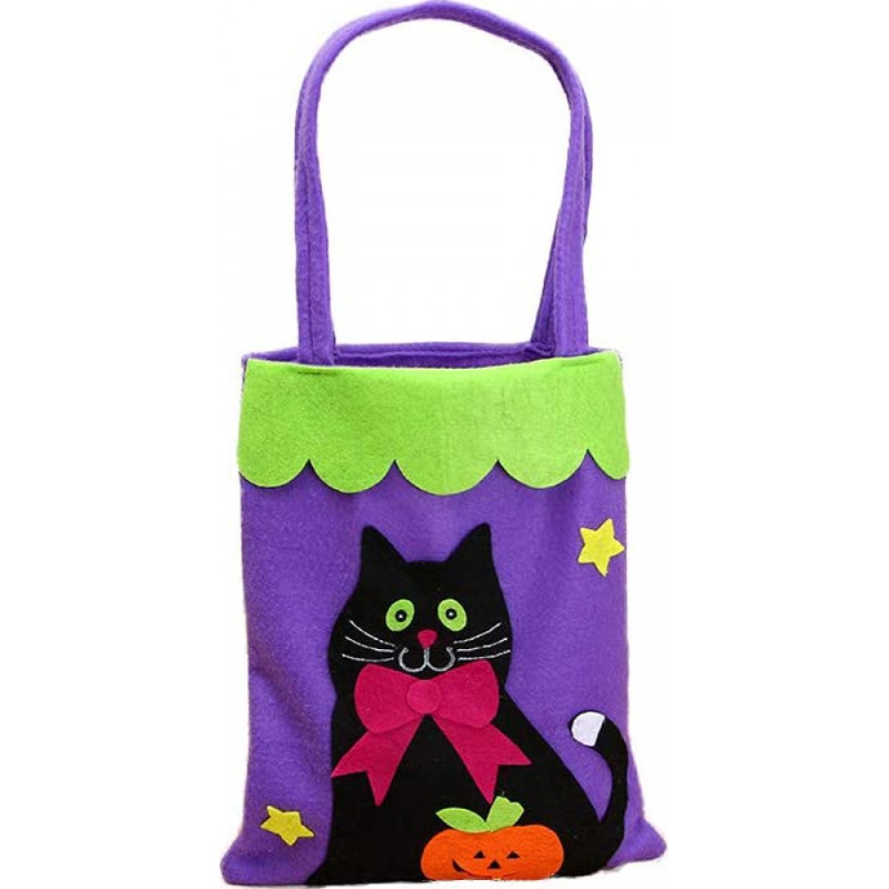 Trick oder behandeln Katze Tasche, Halloween-Taschen, Non-Woven wiederverwendbare Süßigkeiten Eimer