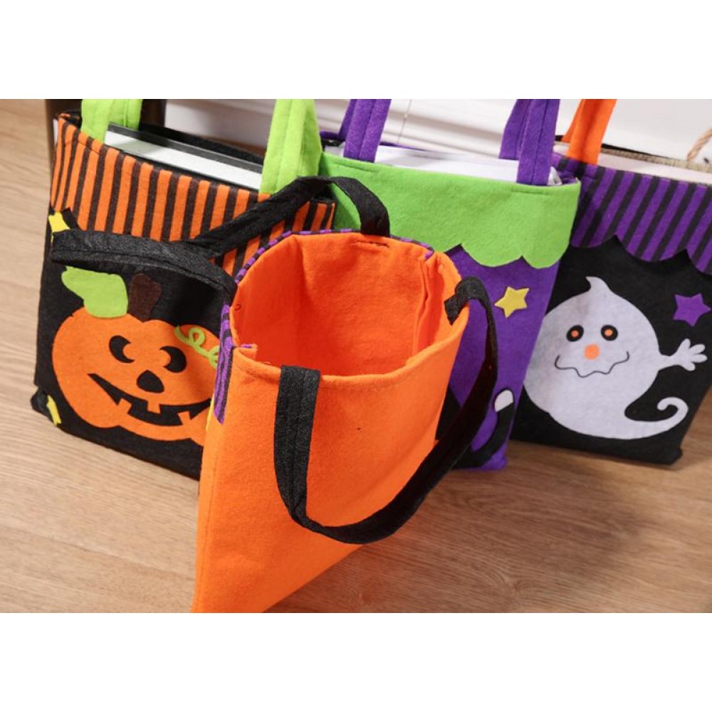 Sac à bonbons ou à friandises chat, sac d’Halloween, Seau à Bonbons Non tissé et réutilisable