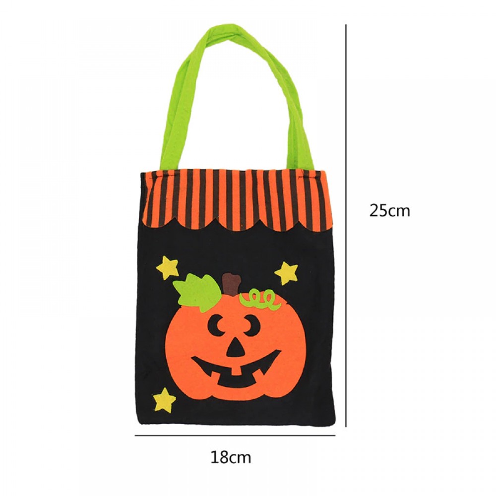 Sac à bonbons ou à friandises chat, sac d’Halloween, Seau à Bonbons Non tissé et réutilisable