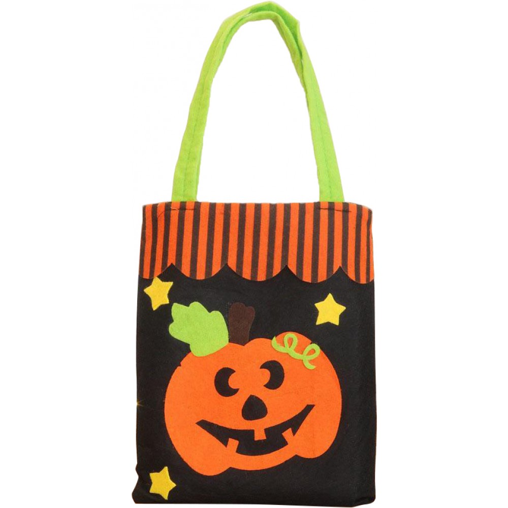 Sac à bonbons ou à friandises citrouille, sac d’Halloween, seau à bonbons non tissé et réutilisable