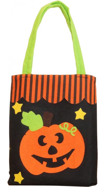 Kürbis-Süßigkeiten-Tasche, Halloween-Taschen, wiederverwendbarer Süßigkeiten-Eimer aus Vliesstoff