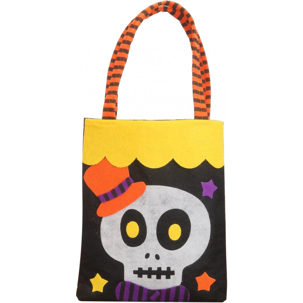 Totenkopf-Tasche, Halloween-Taschen, wiederverwendbarer Vliesstoff-Süßigkeiteneimer